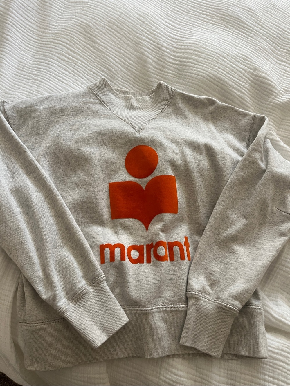 $430 ISABEL MARANT ÉTOILE Moby Flocked-Logo Cotton-Blend Sweatshirt in size 36/S - Picture 2 of 3